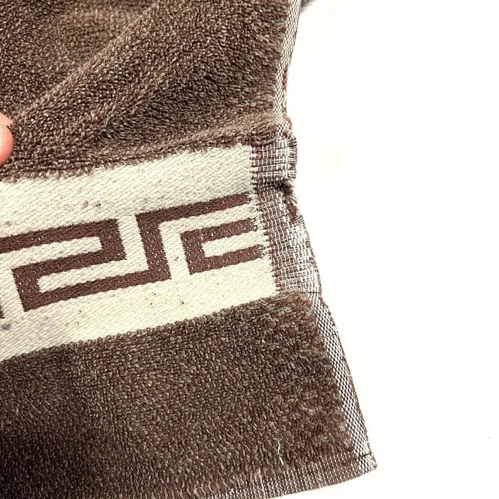 VTG Ralph Lauren Auckland North Island Fair Isle Brown Bath Towel Hand Set Of 3